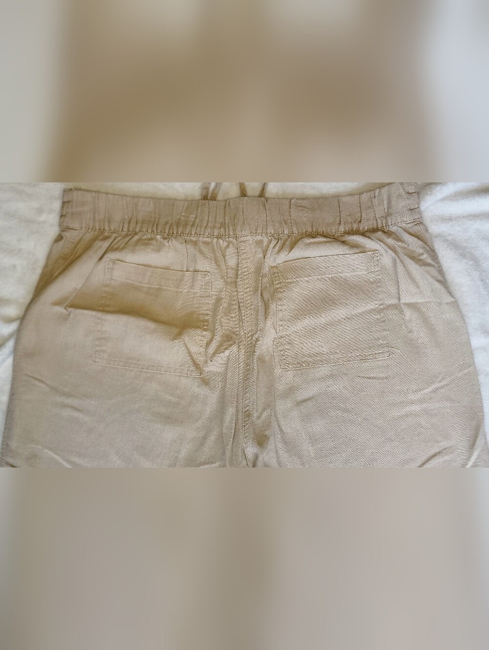 Per Se Womens XL Linen And Viscose Capri Stretch Beach Drawstring Beige Coastal - Picture 9 of 9